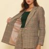 Women Skyes Are Blue Blazers | Structured Plaid Blazer