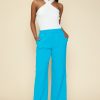 Women Skyes Are Blue Bottoms | Pintuck Wide Leg Trousers