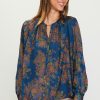 Women Skyes Are Blue Long Sleeve Tops | Longsleeve Buttondown Blouse