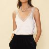 Women Skyes Are Blue Sleeveless Tops | Lace Trim Cami Top