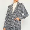 Women Skyes Are Blue Blazers | Fringed Houndstooth Blazer