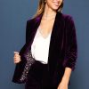 Women Skyes Are Blue Blazers | Ruched Velvet Blazer