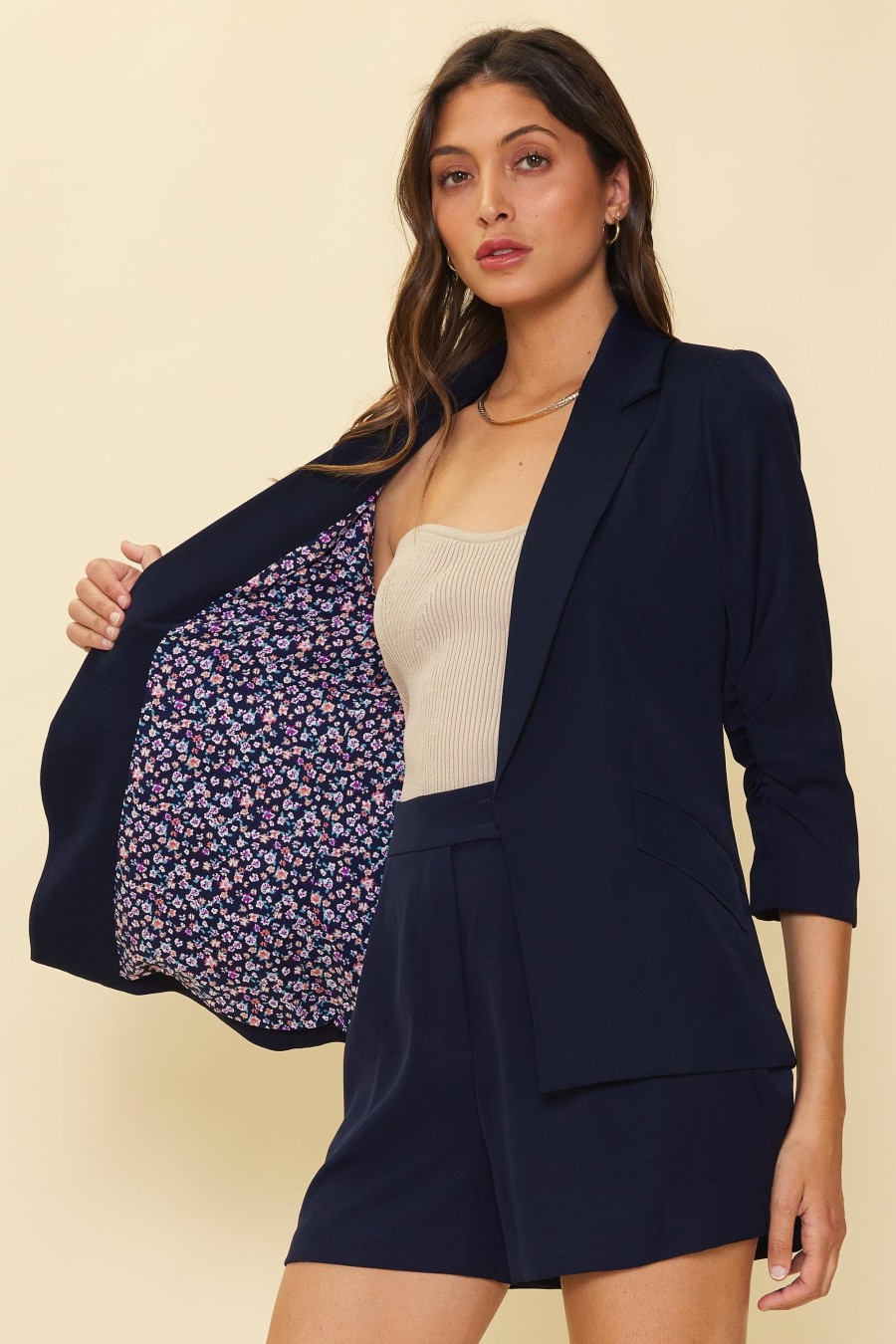 Women Skyes Are Blue Blazers | Recycled Shirred Sleeve Blazer