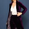 Women Skyes Are Blue Outerwear | Velvet Duster Coat