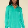 Women Skyes Are Blue Long Sleeve Tops | Recycled Classic Button Down Top