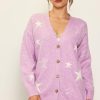 Women Skyes Are Blue Outerwear | Recycled Star Motif Sweater Cardigan