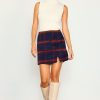 Women Skyes Are Blue Bottoms | Plaid Front Slit Mini Skirt