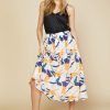 Women Skyes Are Blue Skirts | Abstract Botanical Midi Skirt