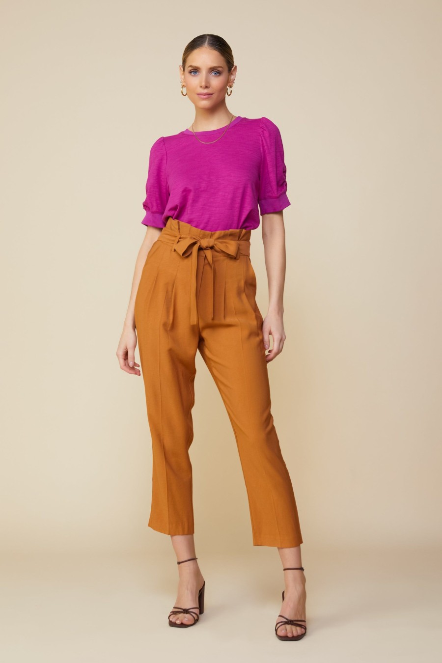 Women Skyes Are Blue Bottoms | Paper Bag Belted Pants