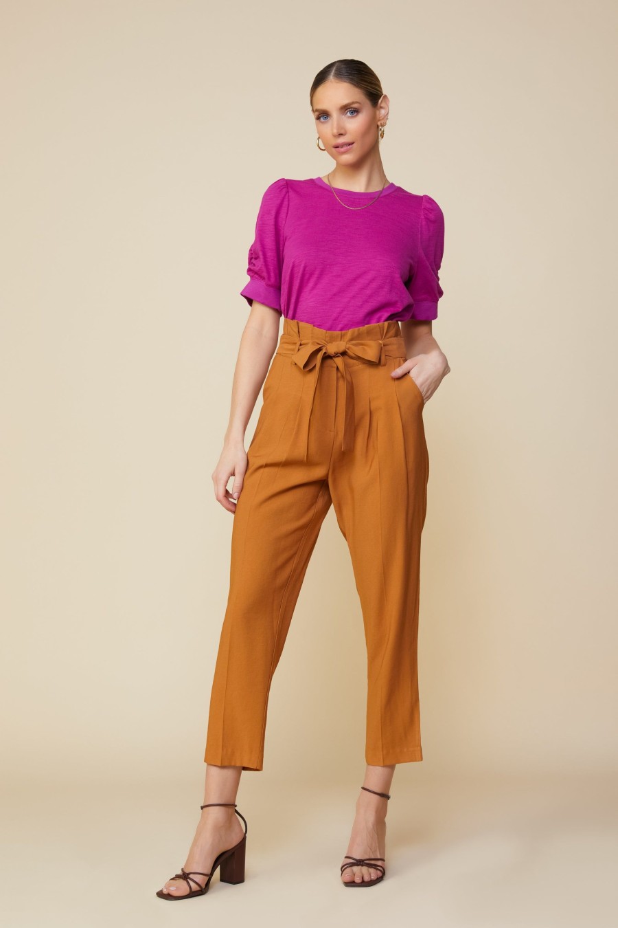 Women Skyes Are Blue Bottoms | Paper Bag Belted Pants