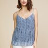 Women Skyes Are Blue Sleeveless Tops | Pleated Cami Top