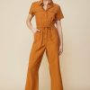 Women Skyes Are Blue Jumpsuits | Utility Short Sleeve Jumpsuit