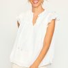 Women Skyes Are Blue Sleeveless Tops | Gwynne Ruffle Short Sleeve Top