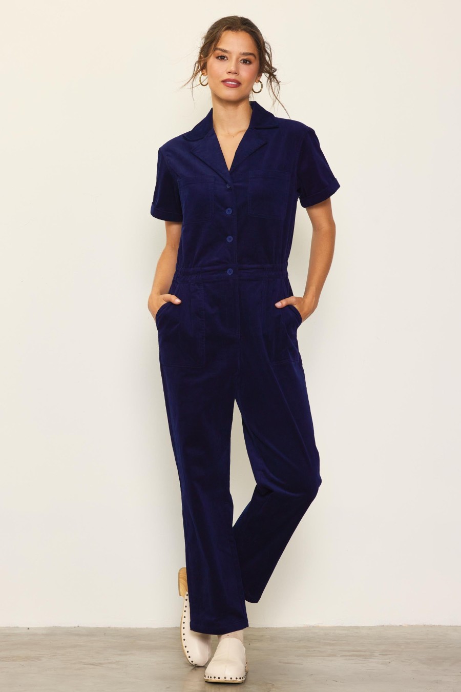 Women Skyes Are Blue Jumpsuits | Corduroy Utility Jumpsuit