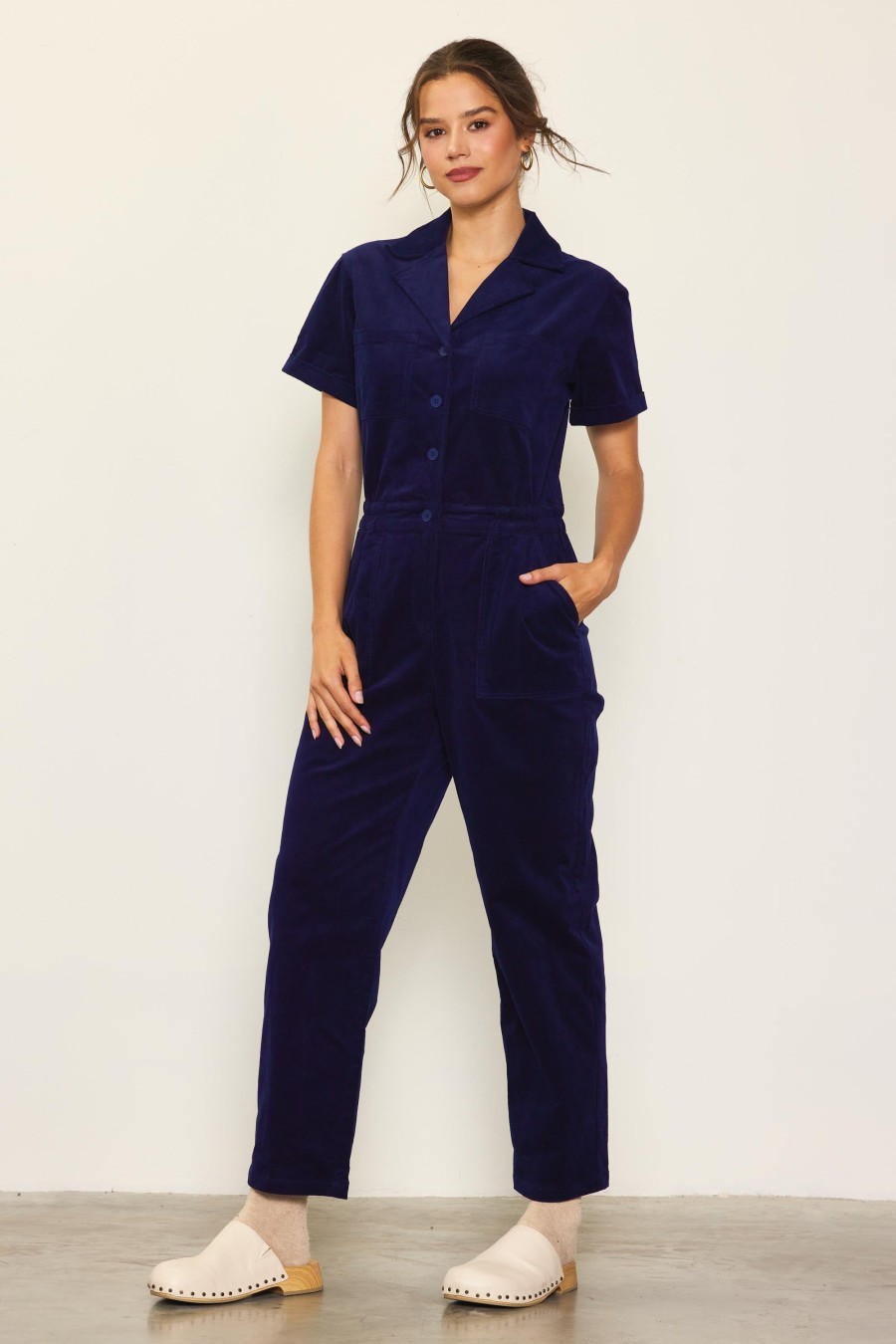 Women Skyes Are Blue Jumpsuits | Corduroy Utility Jumpsuit