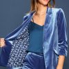 Women Skyes Are Blue Blazers | Ruched Velvet Blazer