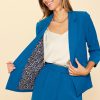 Women Skyes Are Blue Blazers | Recycled Shirred Sleeve Blazer