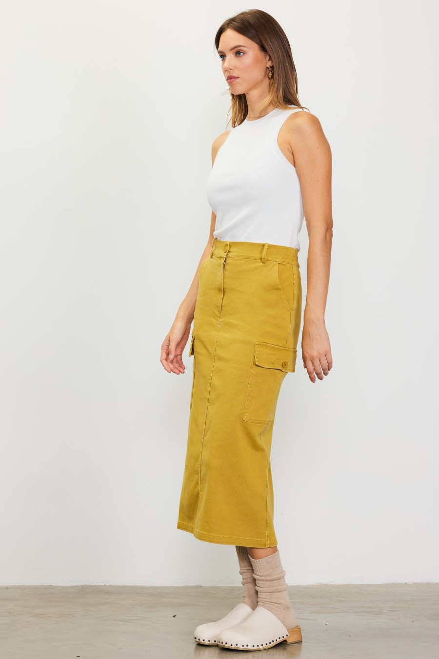 Women Skyes Are Blue Skirts | Cotton Twill Cargo Skirt