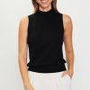 Women Skyes Are Blue Sleeveless Tops | Sleeveless Mock Neck Knit Top