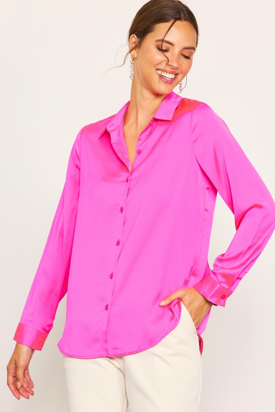 Women Skyes Are Blue Long Sleeve Tops | Recycled Classic Button Down Top