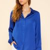 Women Skyes Are Blue Long Sleeve Tops | Recycled Classic Button Down Top