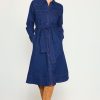 Women Skyes Are Blue Midi Dresses | Long Sleeve Denim Shirt Dress