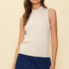 Women Skyes Are Blue Sleeveless Tops | Sleeveless Mock Neck Knit Top