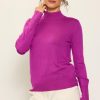 Women Skyes Are Blue Long Sleeve Tops | Longsleeve Mock Neck Sweater