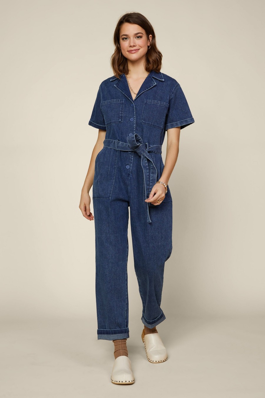 Women Skyes Are Blue Jumpsuits | Denim Utility Jumpsuit