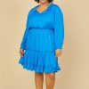 Women Skyes Are Blue Mini Dresses | Plus Size - Aubrey Ruffled Mini Dress