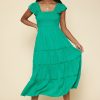 Women Skyes Are Blue Midi Dresses | Hathaway Tiered Midi Dress