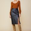 Women Skyes Are Blue Skirts | Vegan Leather Pencil Skirt