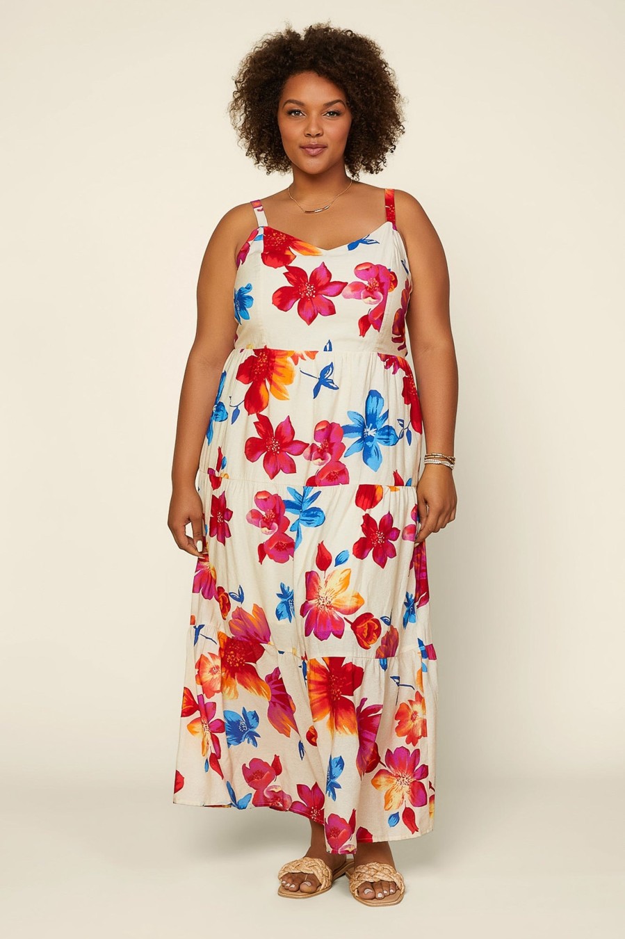 Women Skyes Are Blue Maxi Dresses | Plus Size - Flora Maxi Dress