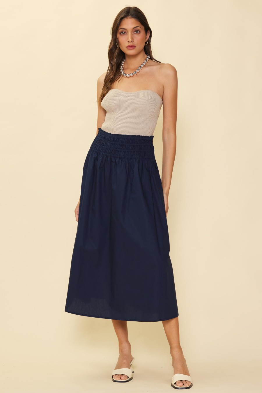 Women Skyes Are Blue Bottoms | Smocked Waist Flared Skirt