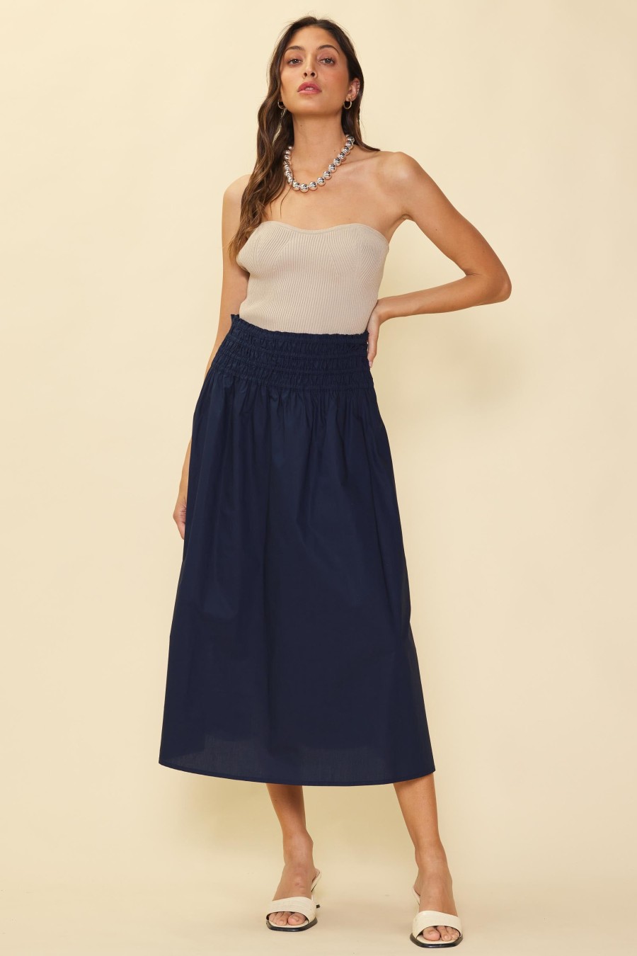 Women Skyes Are Blue Bottoms | Smocked Waist Flared Skirt