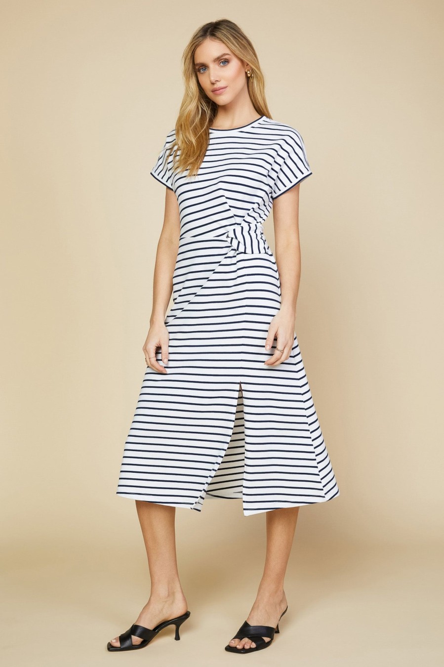 Women Skyes Are Blue Midi Dresses | Twist Detail Knit Dress