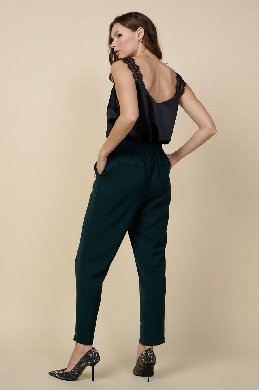 Women Skyes Are Blue Bottoms | Button Detail Structured Pants